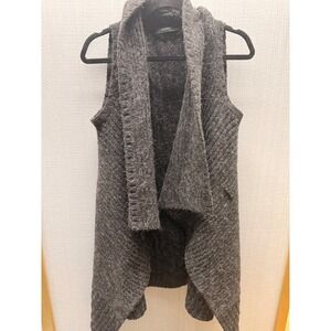 AllSaints Wool Alpaca Sleeveless Knit Sweater Vest Grey Charcoal Size S